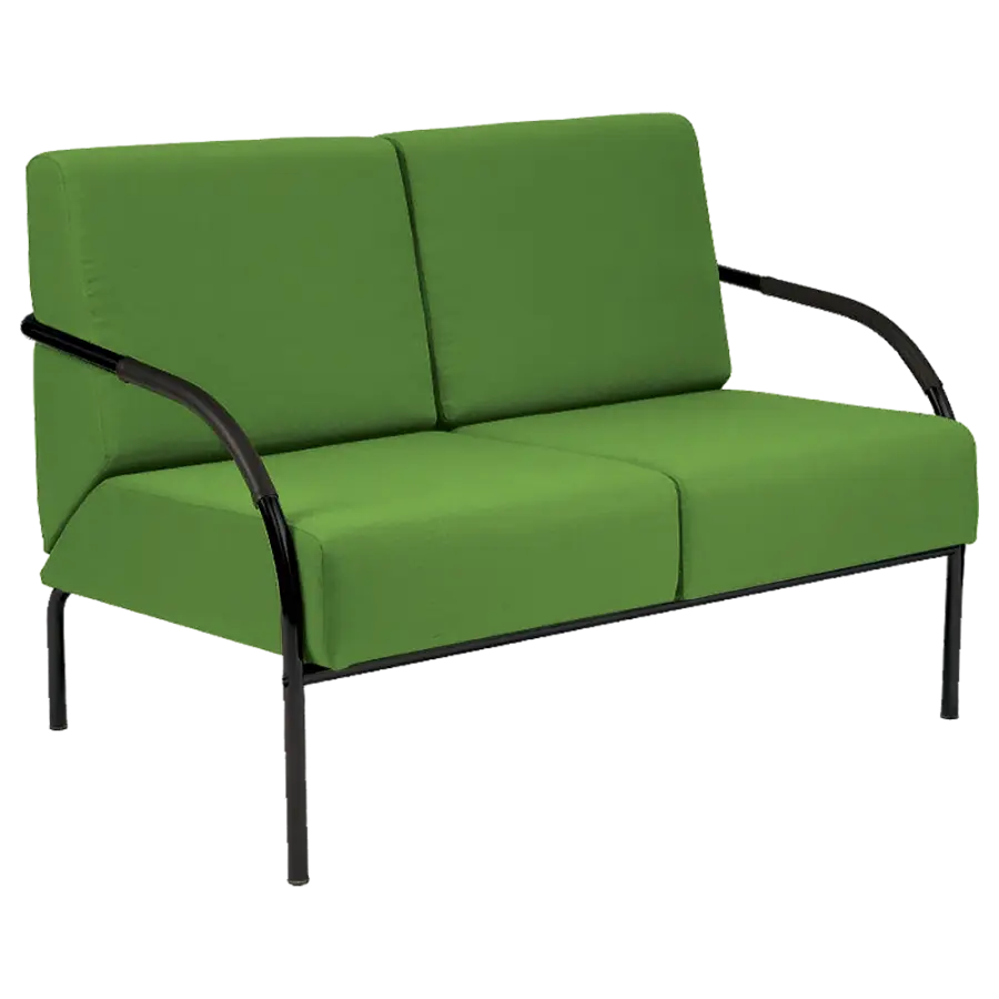 SPA 2 černý lak, látka BONDAI BN13 (7048) - látka trávově zelená